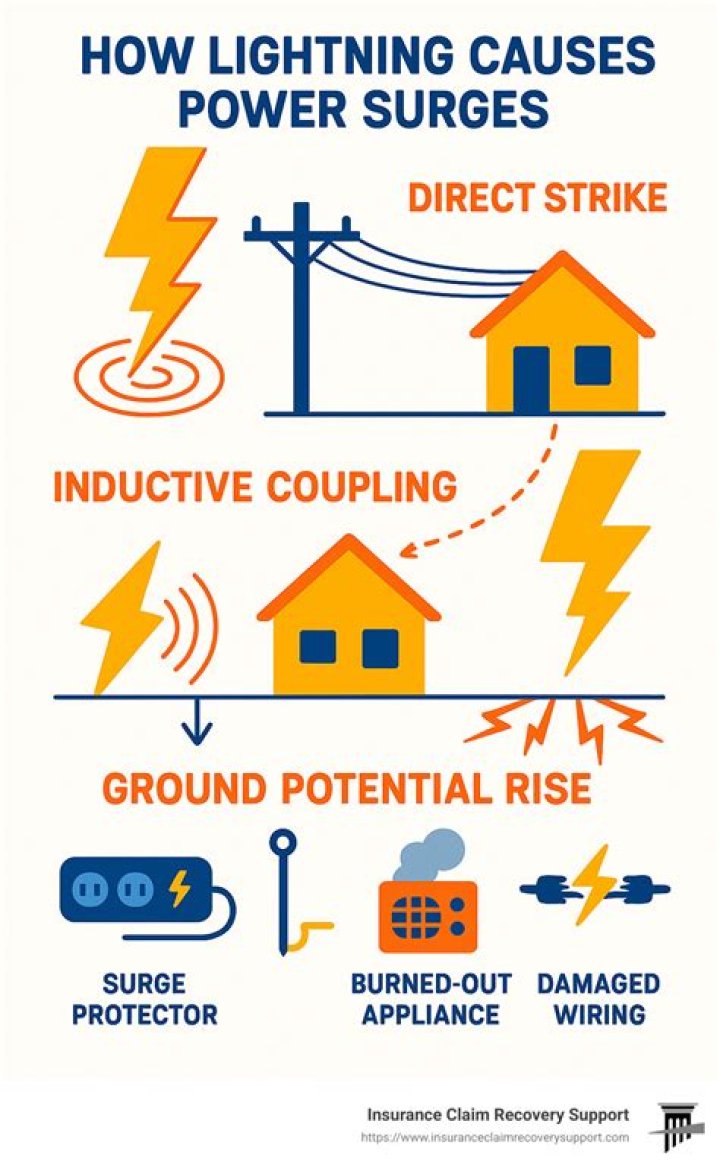 Can a power surge be caused by lightning?
