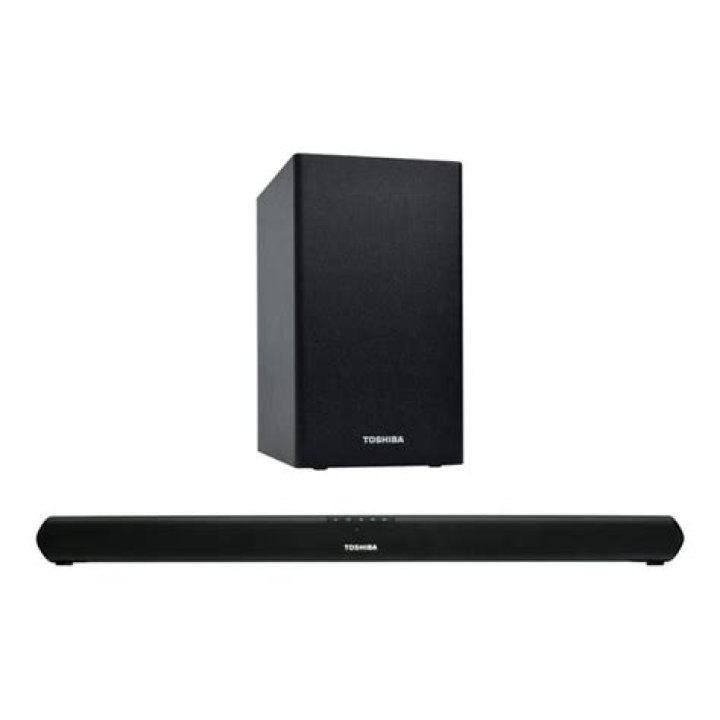 How do I turn on my Toshiba sound bar?