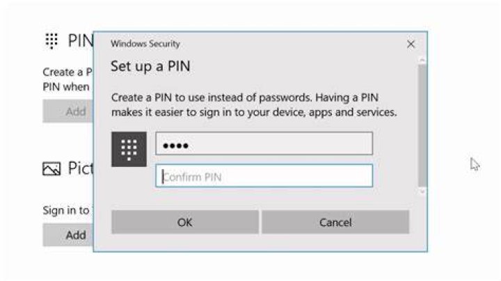 How to set Pin code in Windows 10?